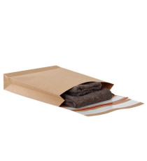 Sacchetti a fondo quadro E-Green - B4 - 25 x 35 x 5 + 10 cm - carta kraft - avana - Bong Packaging - conf. 250 pezzi