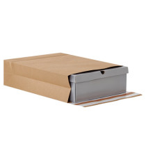 Sacchetti a fondo quadro E-Green - C3 - 35 x 45 x 8 + 10 cm - carta kraft - avana - Bong Packaging - conf. 200 pezzi