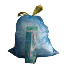 Sacchi - 55 x 65 cm - 44 L - 16 micron - con maniglie - azzurro - Rolsac - conf. 15 pezzi Sacchi - 55 x 65 cm - 44 L - 16 micron - con maniglie - azzurro - Rolsac - conf. 15 pezzi