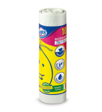 Sacchi per immondizia - 70x110 cm - 120 L - 16 micron - bianco - Logex Professional - rotolo da 10 sacchetti Sacchi per immondizia - 70x110 cm - 120 L - 16 micron - bianco - Logex Professional - rotolo da 10 sacchetti