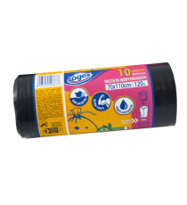 Sacchi per immondizia - 70x110 cm - 120 L - 43 micron - nero - Logex Professional - rotolo da 10 sacchetti Sacchi per immondizia - 70x110 cm - 120 L - 43 micron - nero - Logex Professional - rotolo da 10 sacchetti