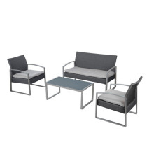 Salotto Alicante - bianco/grigio - Garden Friend - set 4 elementi