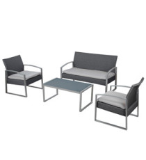 Salotto Alicante - nero/grigio - Garden Friend - set 4 elementi Salotto Alicante - nero/grigio - Garden Friend - set 4 elementi