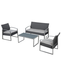 Salotto Alicante - nero/grigio - Garden Friend - set 4 elementi Salotto Alicante - nero/grigio - Garden Friend - set 4 elementi
