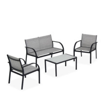 Salotto Ankara - nero/grigio - Garden Friend - set 4 elementi Salotto Ankara - nero/grigio - Garden Friend - set 4 elementi