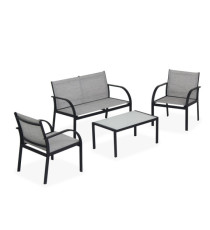 Salotto Ankara - nero/grigio - Garden Friend - set 4 elementi