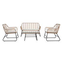 Salotto Cebu - polyrattan naturale - Garden Friend - set 4 elementi