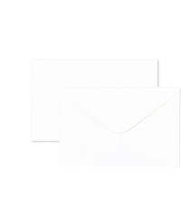 Scatola 100 biglietti + 100 buste - Bristol - bianco - 7,5 x 11,2 cm - Rex Sadoch