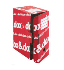 Scatola archivio Dox&Dox - 17x35x25 cm - bianco e rosso - Esselte Dox