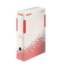 Scatola archivio Speedbox - dorso 10 cm - 35x25cm - bianco e rosso - Esselte Scatola archivio Speedbox - dorso 10 cm - 35x25cm - bianco e rosso - Esselte