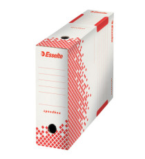 Scatola archivio Speedbox - dorso 10 cm - 35x25cm - bianco e rosso - Esselte Scatola archivio Speedbox - dorso 10 cm - 35x25cm - bianco e rosso - Esselte