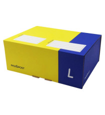 Scatola automontante per ecommerce PICK&Post - L - 40 x 27 x 17 cm - giallo/blu - Blasetti