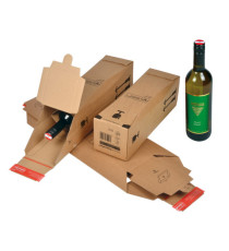 Scatola CP 181 - modulo base per 1 bottiglia - 7,4 x 7,4 x 30,5 cm - cartone - avana - ColomPac
