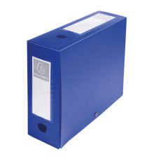 Scatola per archivio box - con bottone - 25x33 cm - dorso 10 cm - blu - Exacompta Scatola per archivio box - con bottone - 25x33 cm - dorso 10 cm - blu - Exacompta
