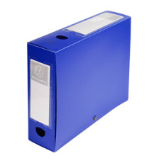 Scatola per archivio box - con bottone - 25x33 cm - dorso 8 cm - blu - Exacompta Scatola per archivio box - con bottone - 25x33 cm - dorso 8 cm - blu - Exacompta