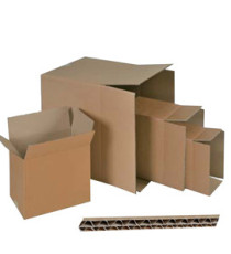 Scatola per imballo - onda doppia - 43 x 30,4 x 27,3 cm - cartone - avana