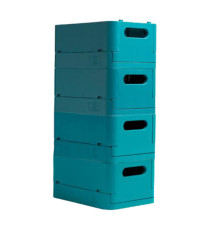 Scatola pieghevole The Smart Case maxi Skandi - 37,5 x 27,5 x 16,3 cm - blu pacifico - Exacompta Scatola pieghevole The Smart Case maxi Skandi - 37,5 x 27,5 x 16,3 cm - blu pacifico - Exacompta