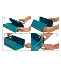 Scatola pieghevole The Smart Case mini Skandi - 18,8 x 13,8 x 9,5 cm - blu pacifico - Exacompta Scatola pieghevole The Smart Case mini Skandi - 18,8 x 13,8 x 9,5 cm - blu pacifico - Exacompta