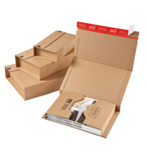 Scatola postale CP 020 - fustellata - 38 x 29 x 8 cm - cartone microonda - avana - ColomPac