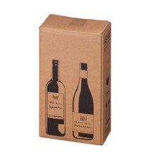 Scatola Wine Pack - 2 bottiglie - 20,4 x 10,8 x 36,8 cm - cartone doppia onda - avana - Bong Packaging - conf. 10 pezzi