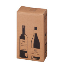 Scatola Wine Pack - 2 bottiglie - 20,4 x 10,8 x 36,8 cm - cartone doppia onda - avana - Bong Packaging - conf. 10 pezzi