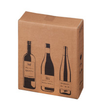 Scatola Wine Pack - 3 bottiglie - 30,5 x 10,8 x 36,8 cm - cartone doppia onda - avana - Bong Packaging - conf. 10 pezzi