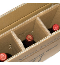 Scatola Wine Pack - 4 bottiglie - 21,2 x 20,4 x 36,8 cm - cartone doppia onda - avana - Bong Packaging - conf. 10 pezzi