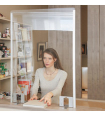 Schermo protettivo - con feritoia - da banco - 76 x 66 cm - acrilico - grigio alluminio - Metalplus Schermo protettivo - con feritoia - da banco - 76 x 66 cm - acrilico - grigio alluminio - Metalplus