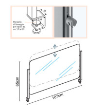 Schermo protettivo Slim - da scrivania - con morsetto in alluminio - 65 x 107 cm - Studio T Schermo protettivo Slim - da scrivania - con morsetto in alluminio - 65 x 107 cm - Studio T