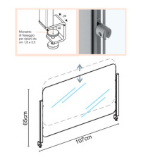 Schermo protettivo Slim - da scrivania - con morsetto in alluminio - 65 x 107 cm - Studio T Schermo protettivo Slim - da scrivania - con morsetto in alluminio - 65 x 107 cm - Studio T