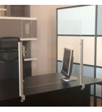 Schermo protettivo Slim - da scrivania - con morsetto in alluminio - 65 x 107 cm - Studio T Schermo protettivo Slim - da scrivania - con morsetto in alluminio - 65 x 107 cm - Studio T