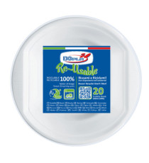 Scodella riutilizzabile - rotonda - diametro 17 cm - 630 ml - PS reuse - bianco - Dopla - conf. 20 pezzi