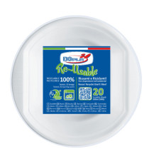 Scodella riutilizzabile - rotonda - diametro 17 cm - 630 ml - PS reuse - bianco - Dopla - conf. 20 pezzi