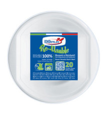 Scodella riutilizzabile - rotonda - diametro 17 cm - 630 ml - PS reuse - bianco - Dopla - conf. 20 pezzi Scodella riutilizzabile - rotonda - diametro 17 cm - 630 ml - PS reuse - bianco - Dopla - conf. 20 pezzi