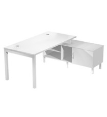 Scrivania Agorà - con mobile di servizio portante - 145 x 140 x L 72,5 cm - bianco Scrivania Agorà - con mobile di servizio portante - 145 x 140 x L 72,5 cm - bianco