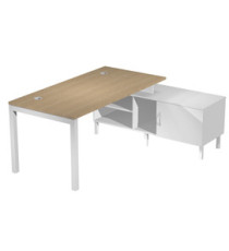 Scrivania Agorà - con mobile di servizio portante - 165 x 140 x L 72,5 cm - rovere Scrivania Agorà - con mobile di servizio portante - 165 x 140 x L 72,5 cm - rovere