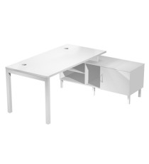 Scrivania Agorà - con mobile di servizio portante - 205 x 140 x L 72,5 cm - bianco Scrivania Agorà - con mobile di servizio portante - 205 x 140 x L 72,5 cm - bianco
