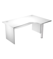 Scrivania compact Agorà - fianco dx melaminico - L180 x P120/80/60 x H73 cm - con supporto metallico - bianco Scrivania compact Agorà - fianco dx melaminico - L180 x P120/80/60 x H73 cm - con supporto metallico - bianco