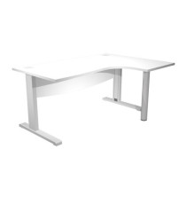 Scrivania compact Agorà - fianco dx metallico - L 160 x P120/80/60 x H 73 cm - con supporto metal e modesty panel - bia Scrivania compact Agorà - fianco dx metallico - L 160 x P120/80/60 x H 73 cm - con supporto metal e modesty panel - bia
