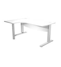 Scrivania compact Agorà - fianco sx metallico - L 160 x P120/80/60 x H 73 cm - con supporto metal e modesty panel - bia Scrivania compact Agorà - fianco sx metallico - L 160 x P120/80/60 x H 73 cm - con supporto metal e modesty panel - bia