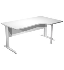 Scrivania Compact Destro Easy - 160 x 60/80/100 cm - Bianco/grigio alluminio Scrivania Compact Destro Easy - 160 x 60/80/100 cm - Bianco/grigio alluminio