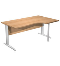 Scrivania Compact Destro Easy - 160 x 60/80/100 cm - Faggio/grigio alluminio Scrivania Compact Destro Easy - 160 x 60/80/100 cm - Faggio/grigio alluminio