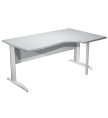 Scrivania Compact Destro Easy - 160 x 60/80/100 cm - Grigio/grigio alluminio Scrivania Compact Destro Easy - 160 x 60/80/100 cm - Grigio/grigio alluminio