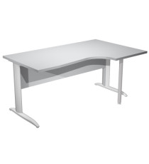 Scrivania Compact Destro Easy - 160 x 60/80/100 cm - Grigio/grigio alluminio Scrivania Compact Destro Easy - 160 x 60/80/100 cm - Grigio/grigio alluminio
