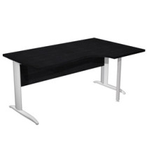 Scrivania Compact Destro Easy - 160 x 60/80/100 cm - Nero venato/grigio alluminio Scrivania Compact Destro Easy - 160 x 60/80/100 cm - Nero venato/grigio alluminio