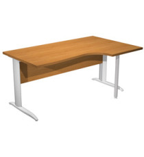Scrivania Compact Destro Easy - 160 x 60/80/100 cm - Noce chiaro/grigio alluminio Scrivania Compact Destro Easy - 160 x 60/80/100 cm - Noce chiaro/grigio alluminio