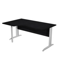 Scrivania Compact Sinistro - 160 x 60/80/100 cm - piano nero fianchi cromati Scrivania Compact Sinistro - 160 x 60/80/100 cm - piano nero fianchi cromati