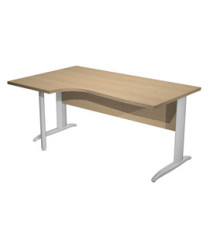 Scrivania Compact Sinistro - 160 x 60/80/100 cm - piano rovere fianchi cromati Scrivania Compact Sinistro - 160 x 60/80/100 cm - piano rovere fianchi cromati