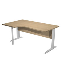 Scrivania Compact Sinistro - 160 x 60/80/100 cm - piano rovere fianchi cromati Scrivania Compact Sinistro - 160 x 60/80/100 cm - piano rovere fianchi cromati
