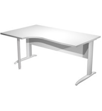Scrivania Compact Sinistro Easy - 160 x 60/80/100 cm - Bianco/grigio alluminio Scrivania Compact Sinistro Easy - 160 x 60/80/100 cm - Bianco/grigio alluminio